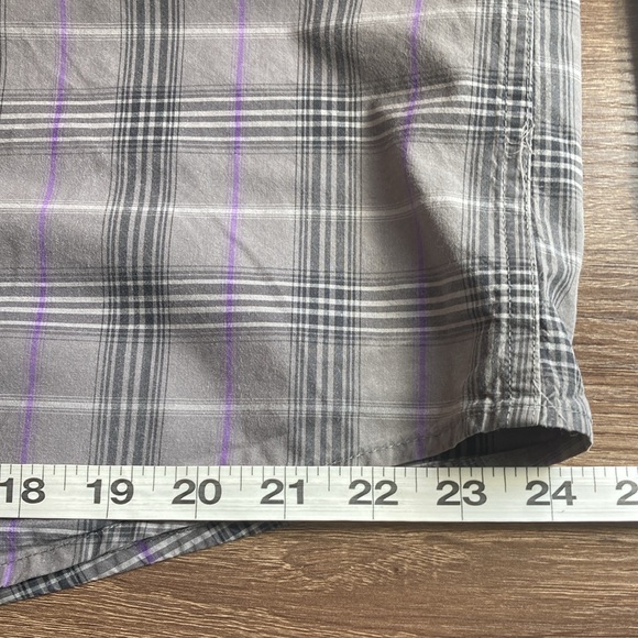 Mens EUC Cinch Gray & Purple Western Button Down Medium Shirt - Picture 7 of 8